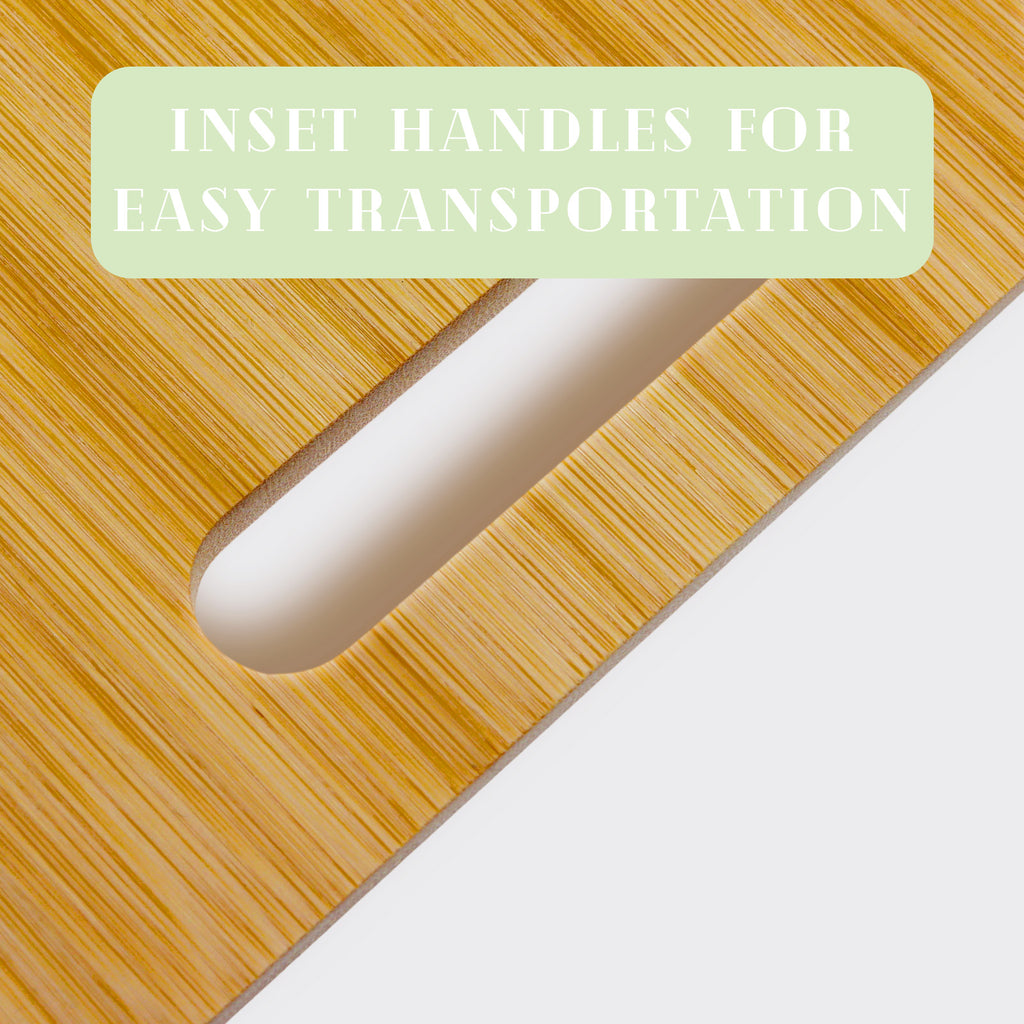 Bamboo Cutting Board Set of 3 — Hanging Boards with Hand Grip