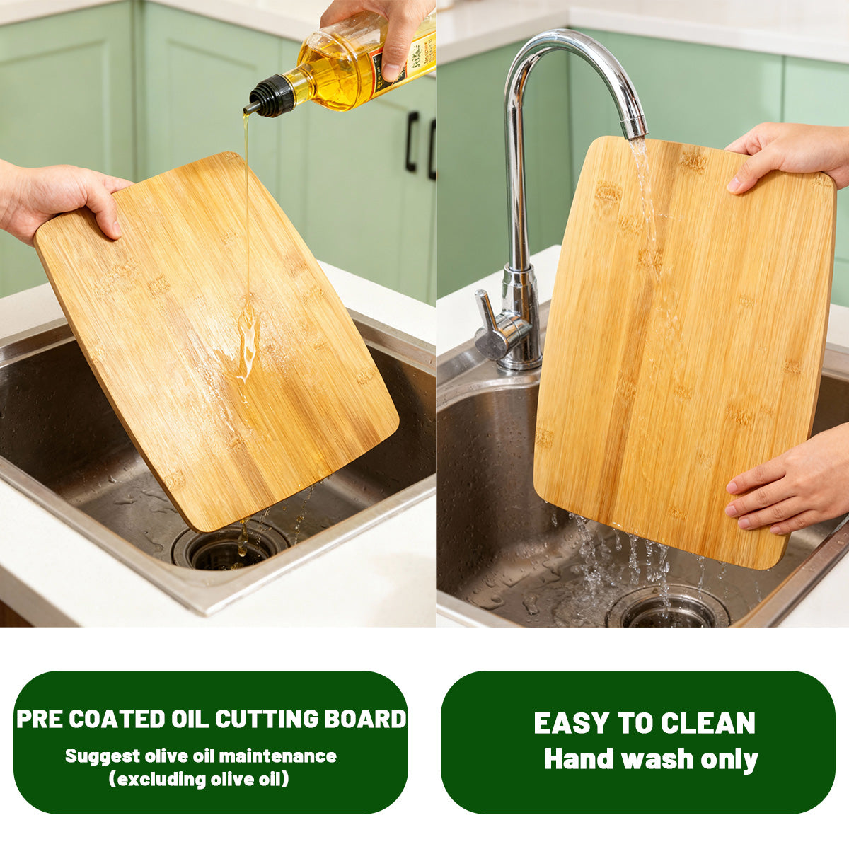 Bamboo Cutting Board Set of 4 — Extra-Large Prep Boards