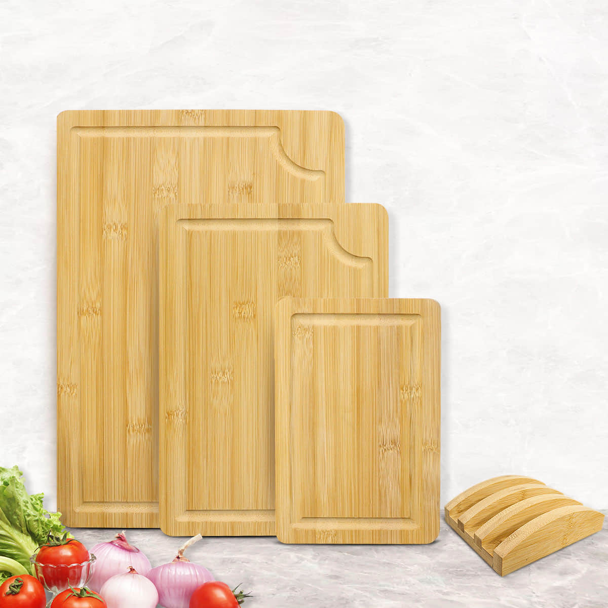 Bulk custom bamboo cutting boards chopping board set