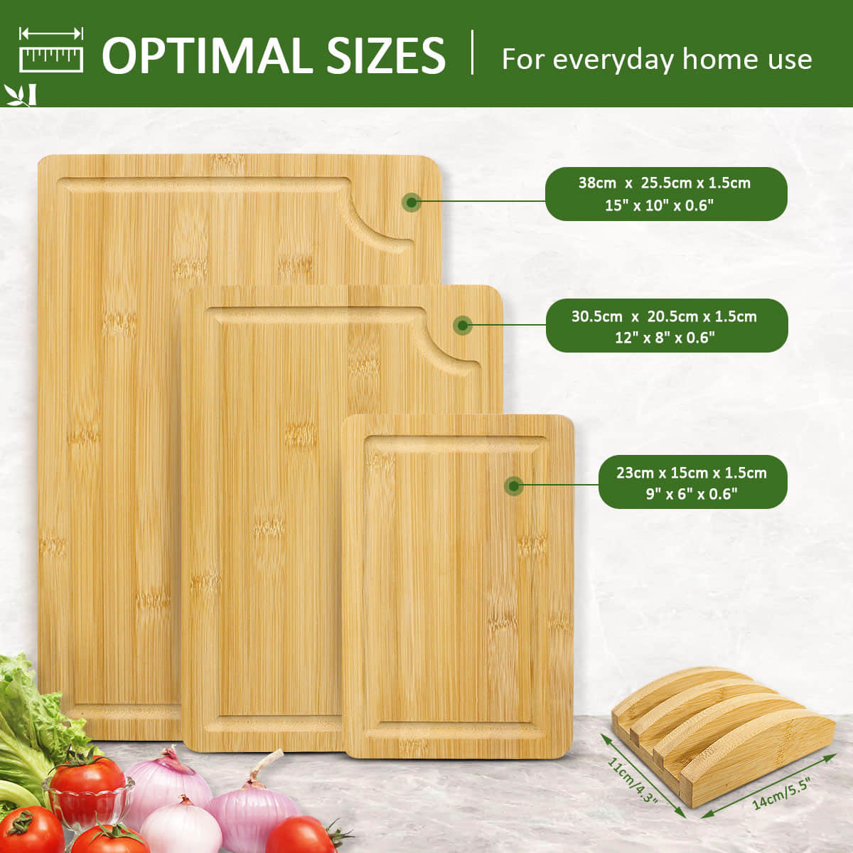Bulk custom bamboo cutting boards chopping board set