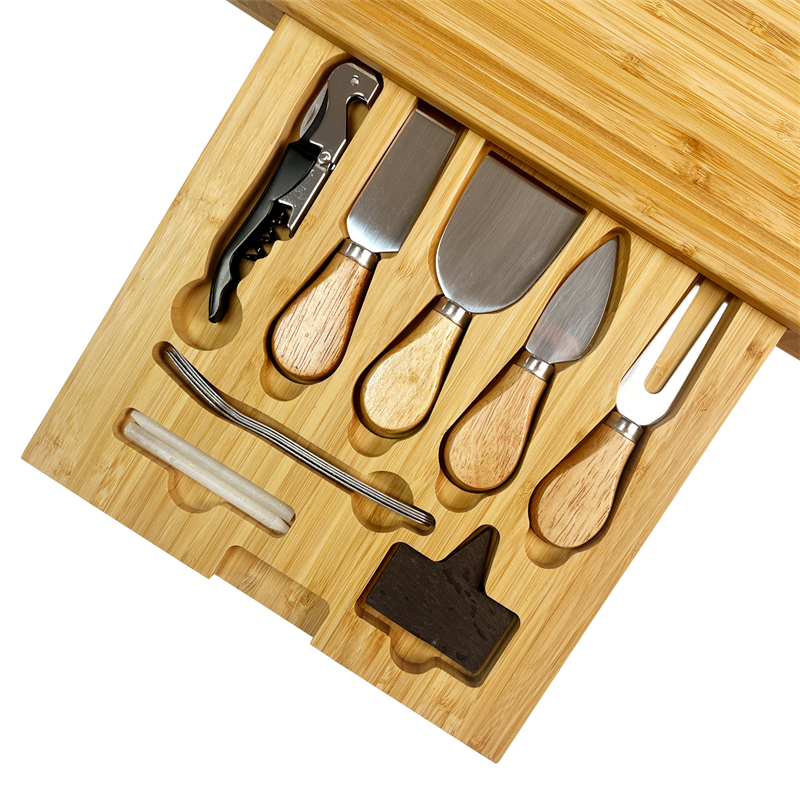 wholesale bamboo charcuterie board with 4 drawers