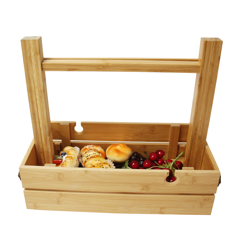 custom bamboo folding picnic basket table