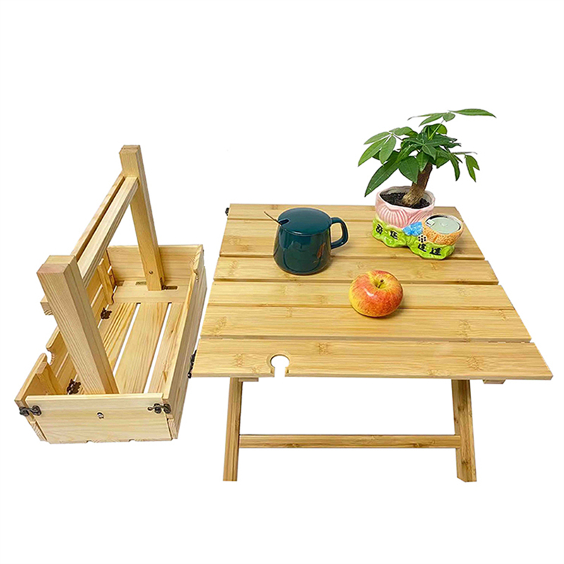 custom bamboo folding picnic basket table