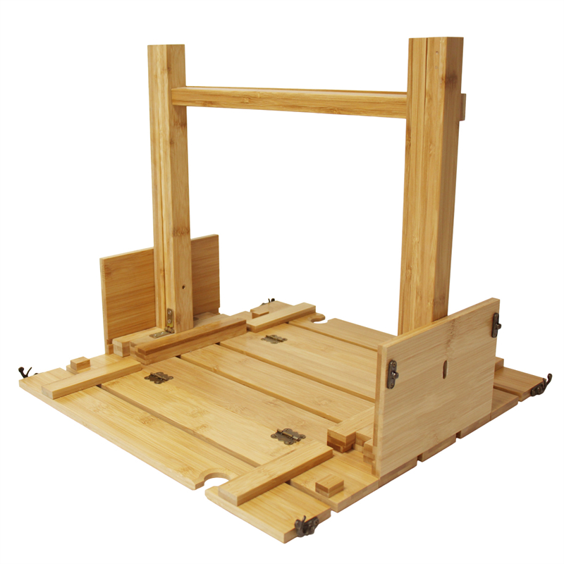 custom bamboo folding picnic basket table