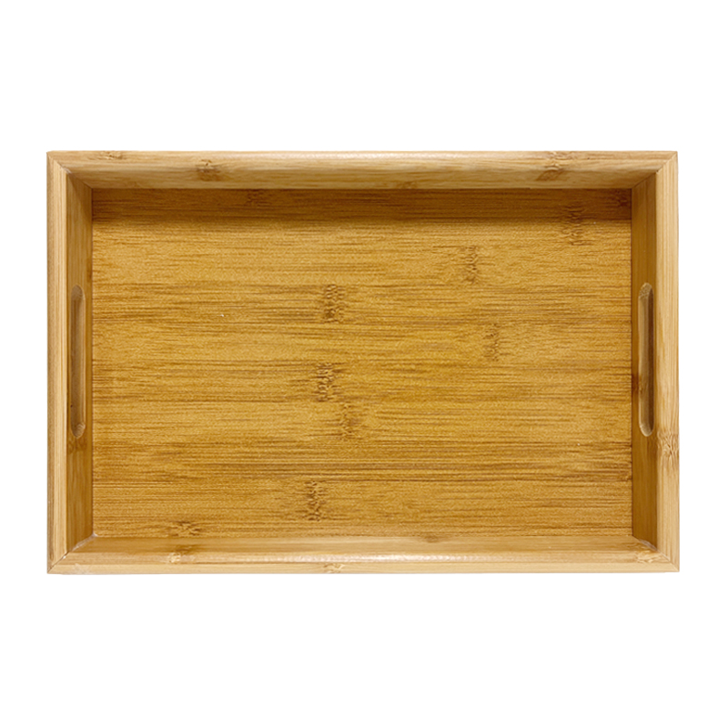 custom bamboo serving tray with handle