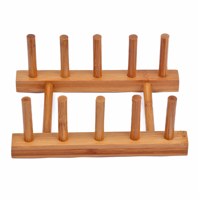 Custom bamboo drying rack for dish, pot and pan lid