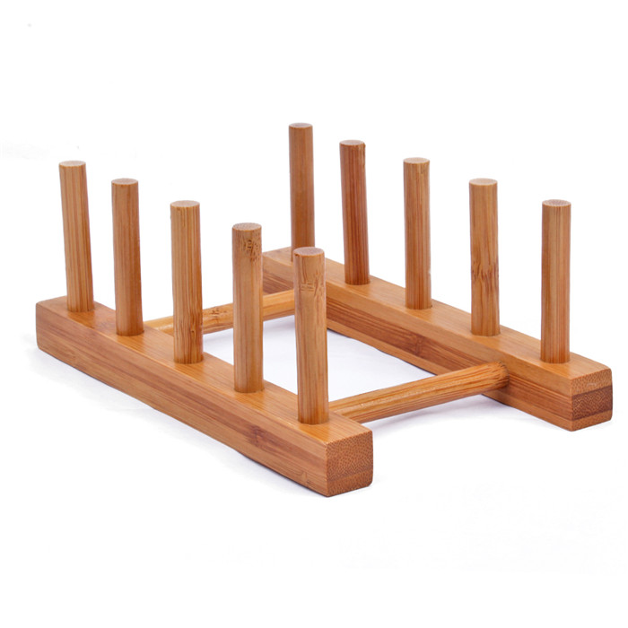 Custom bamboo drying rack for dish, pot and pan lid