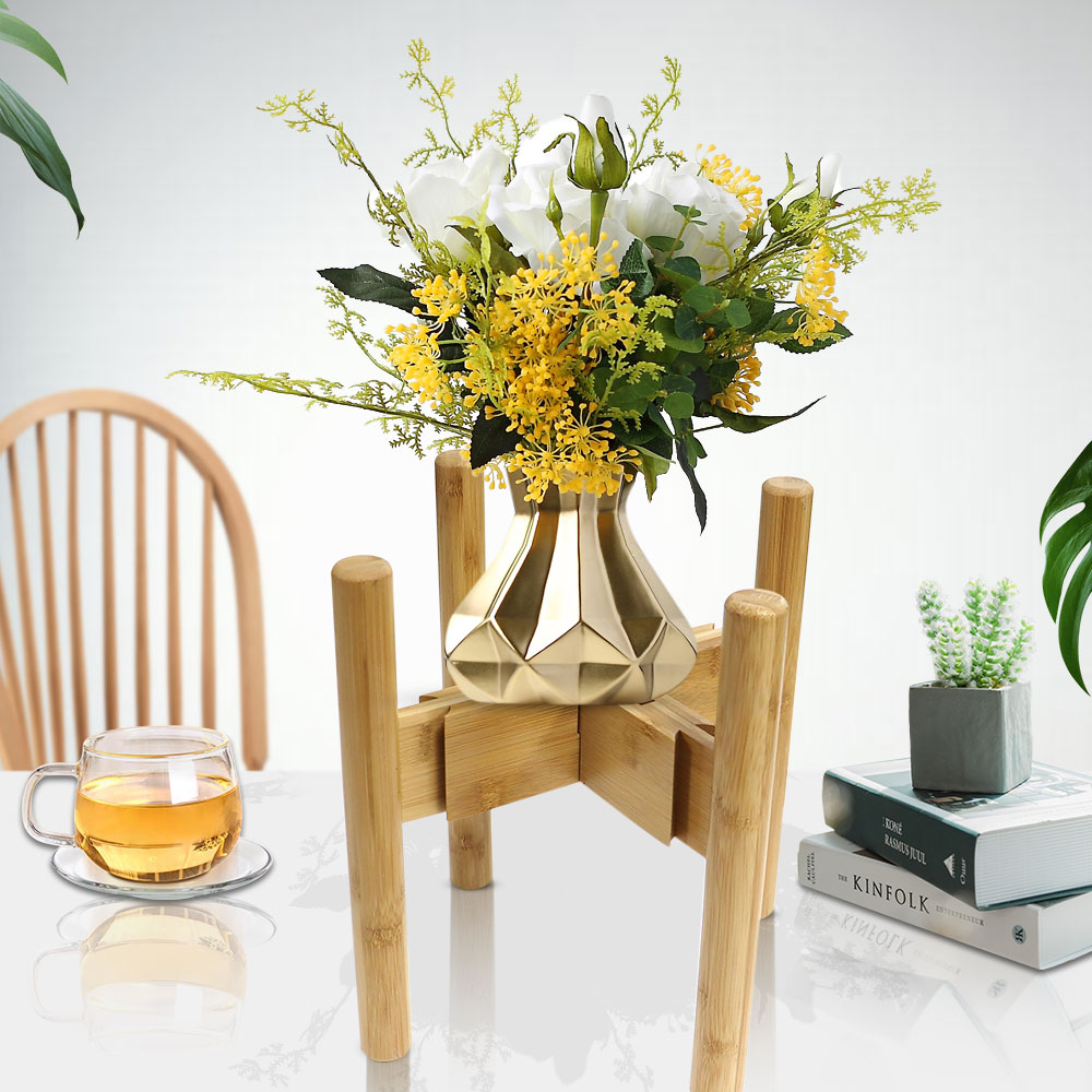 custom bamboo wooden plant stand