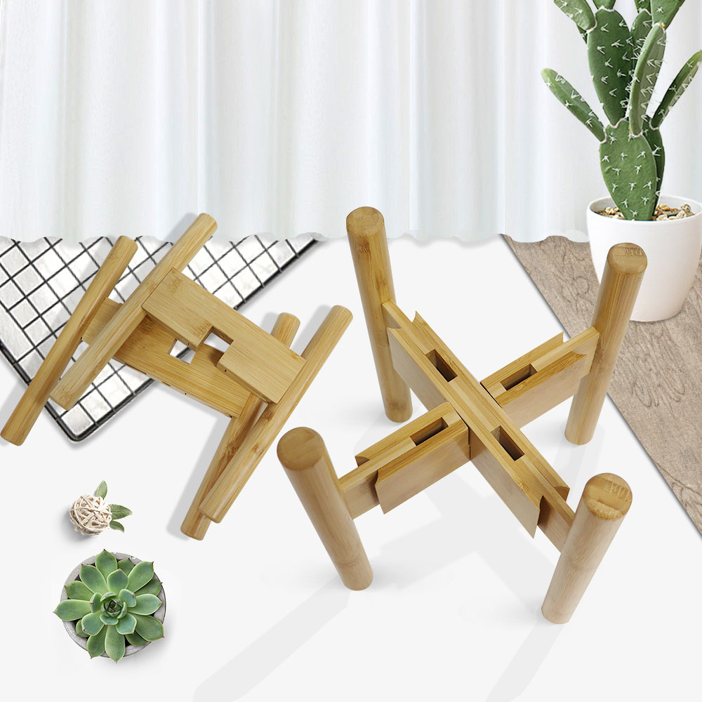 custom bamboo wooden plant stand