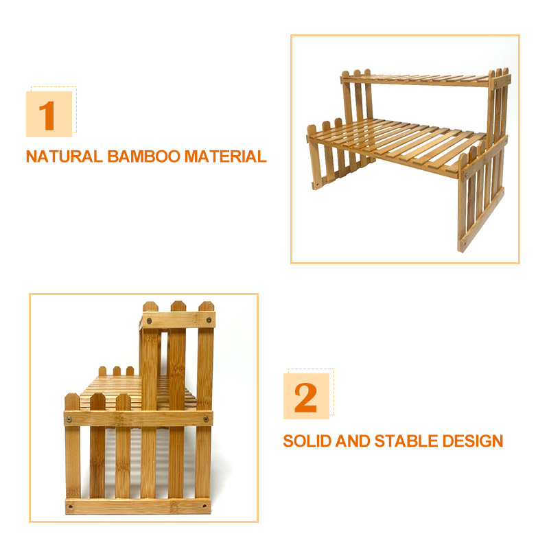 custom tiered bamboo wooden plant stand rack