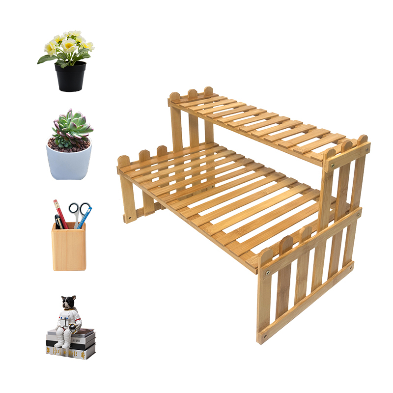 custom tiered bamboo wooden plant stand rack