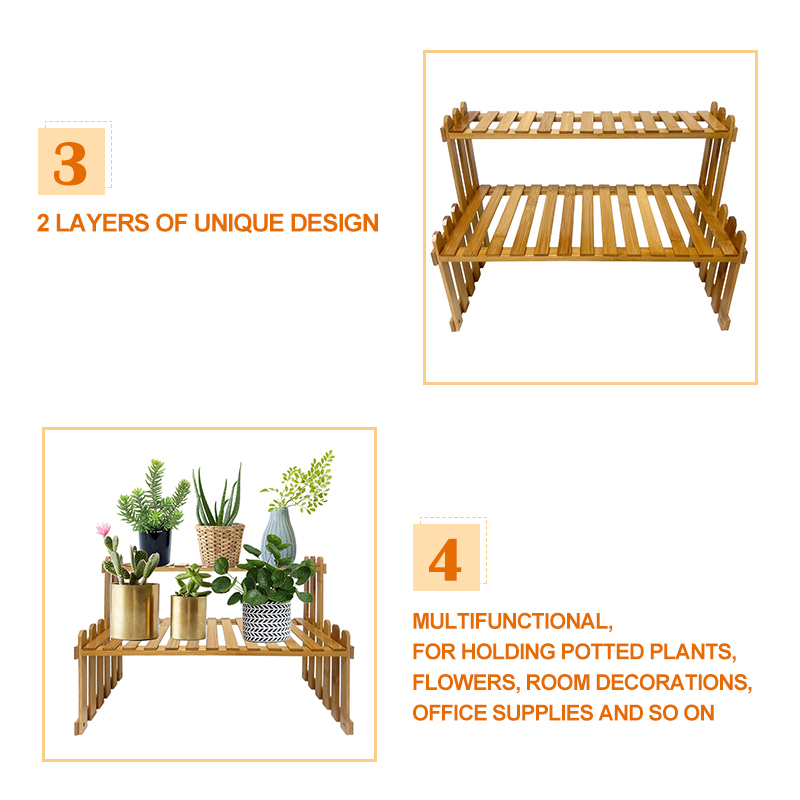 custom tiered bamboo wooden plant stand rack
