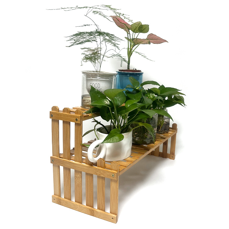 custom tiered bamboo wooden plant stand rack