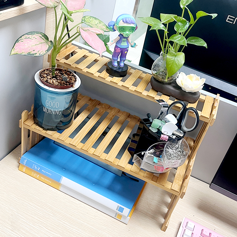 custom tiered bamboo wooden plant stand rack