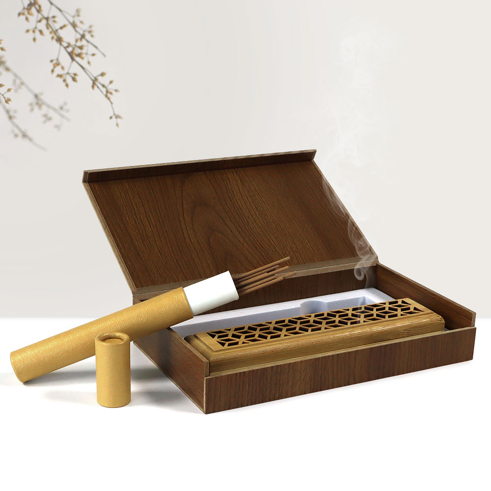 custom bamboo incense burner with package box