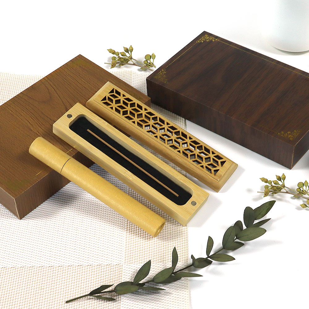 custom bamboo incense burner with package box