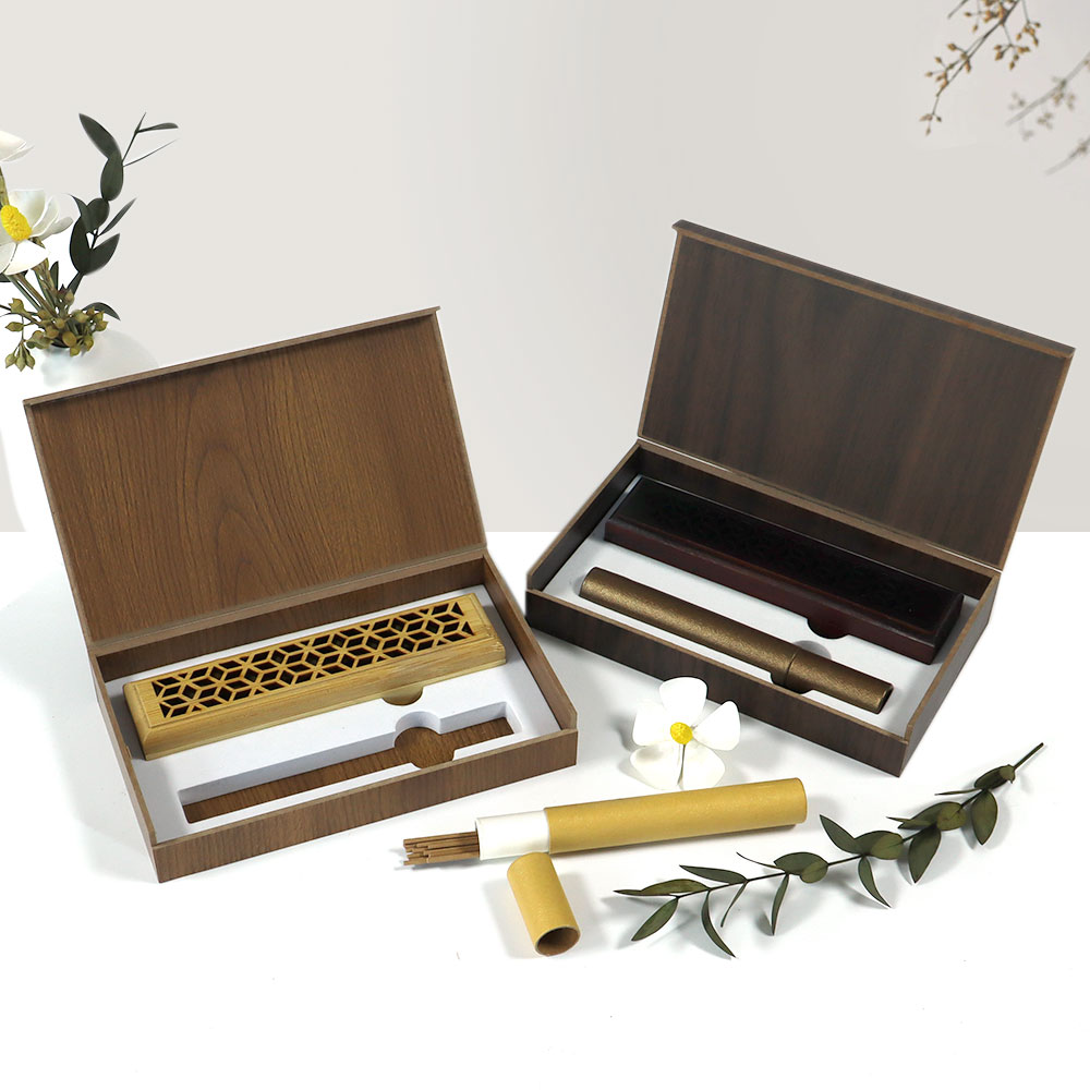 custom bamboo incense burner with package box
