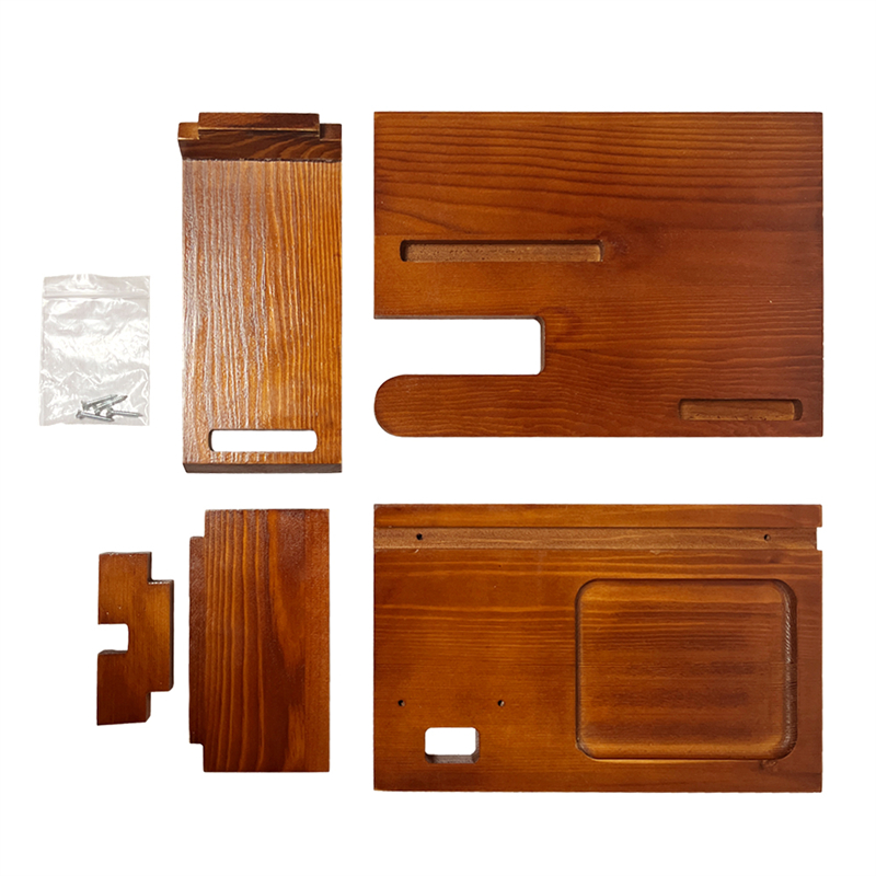 custom bamboo wood phone docking station desk organizer