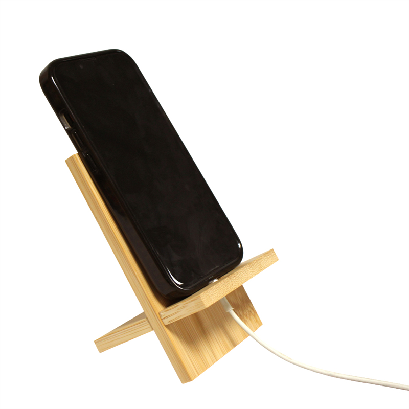 custom bamboo phone charging holder stand