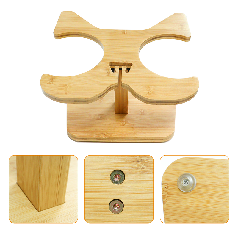 Custom elevated angled dog bowl bamboo stand