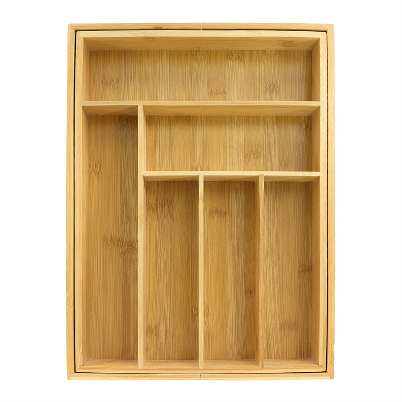 Custom bamboo kitchen utensil drawer organizer