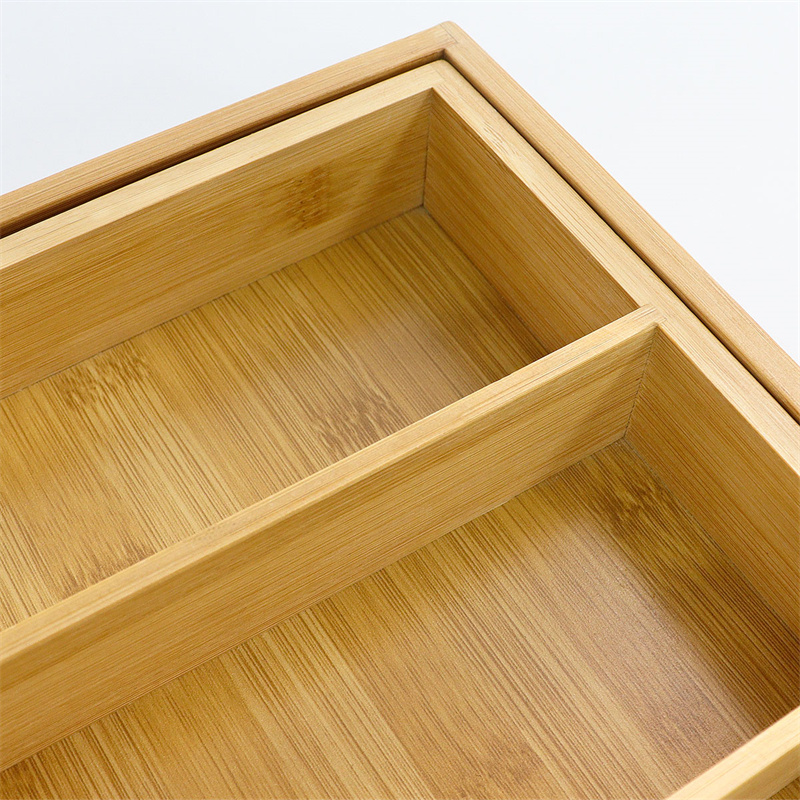 Custom bamboo kitchen utensil drawer organizer