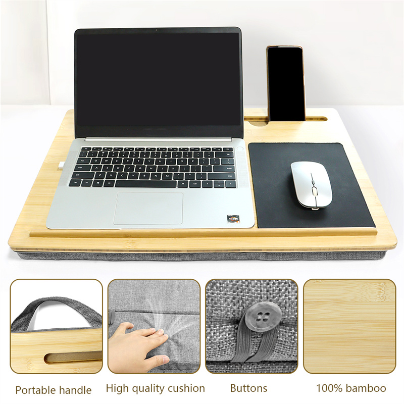 custom bamboo lap desk with cushion