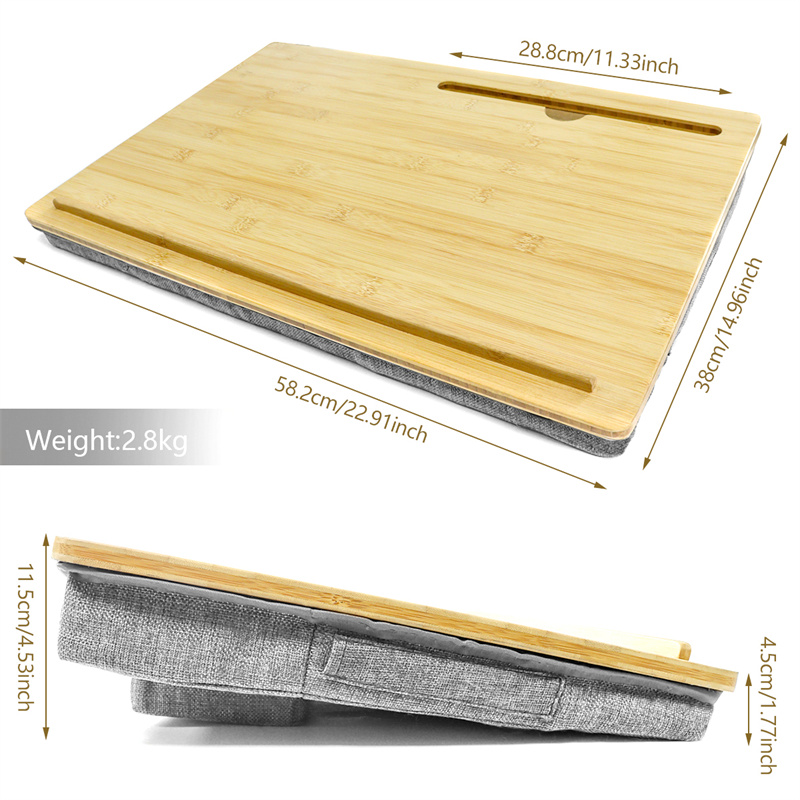 custom bamboo lap desk with cushion