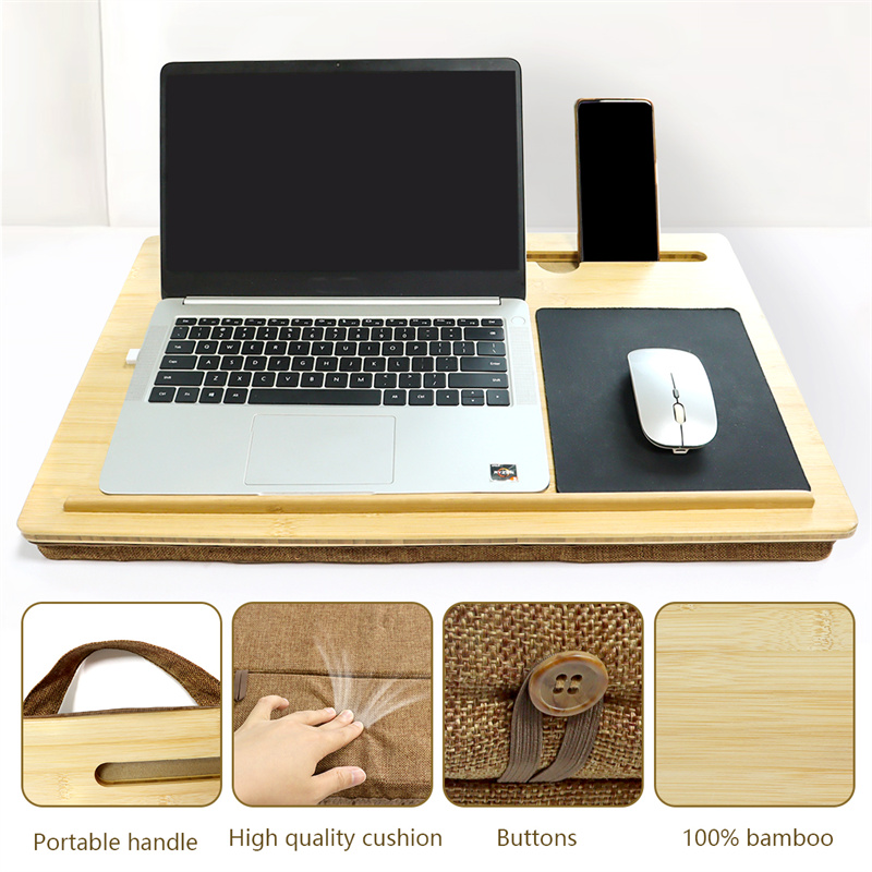 custom bamboo lap desk with cushion