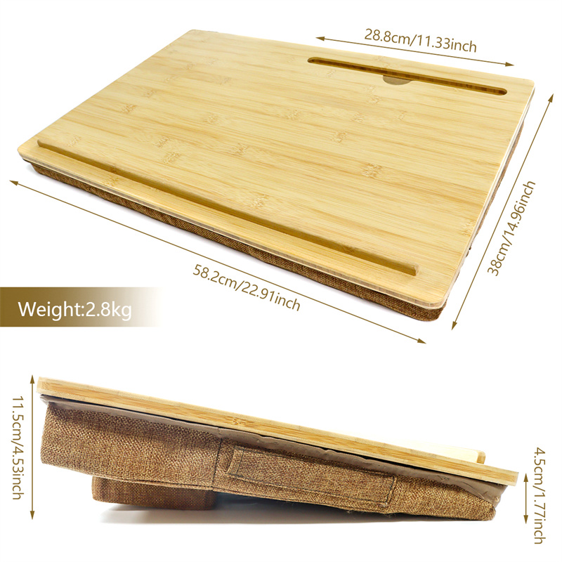 custom bamboo lap desk with cushion