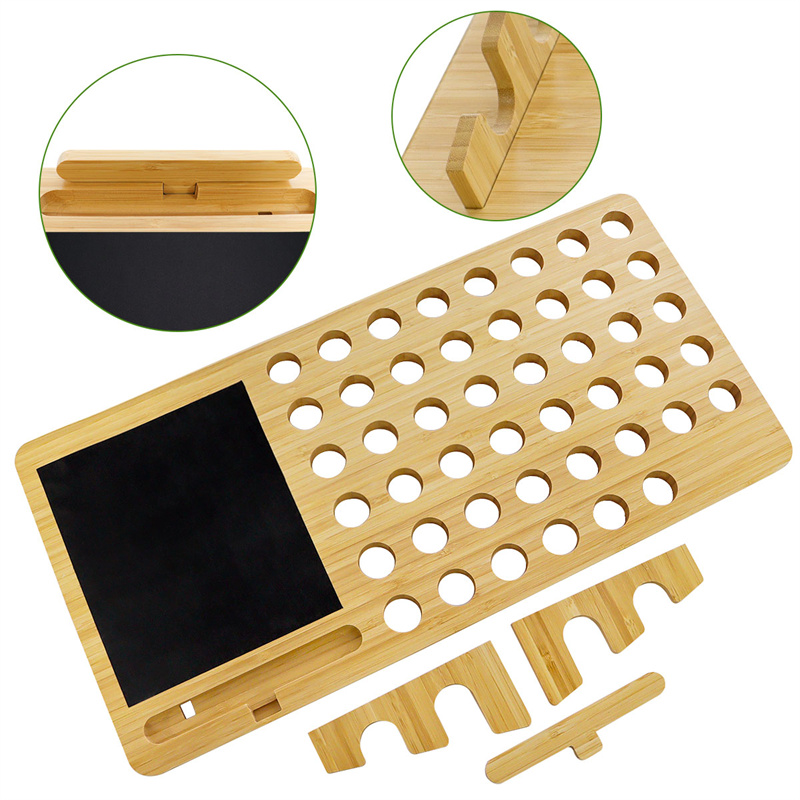 Bamboo Lap Board with Mouse Pad and Phone Holder