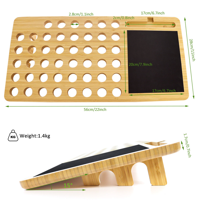 Bamboo Lap Board with Mouse Pad and Phone Holder
