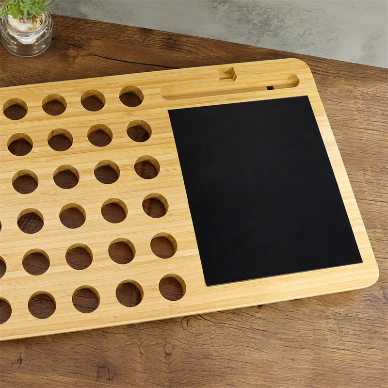 Bamboo Lap Board with Mouse Pad and Phone Holder