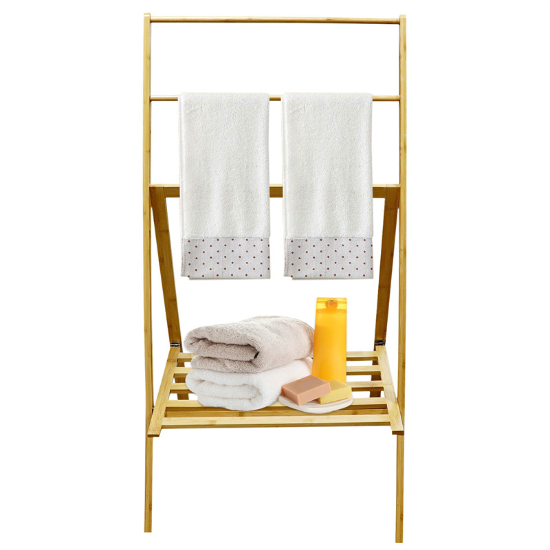 Custom bamboo towel rack free standing