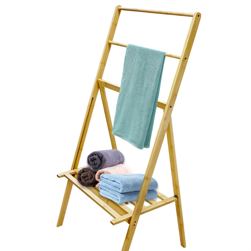 Custom bamboo towel rack free standing