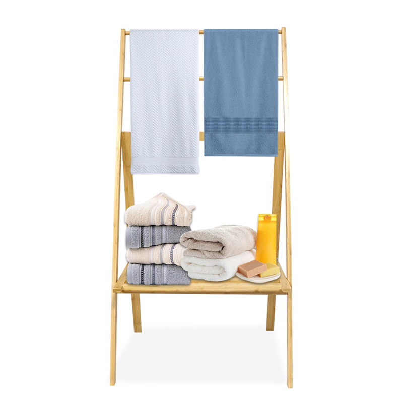 Custom bamboo towel rack free standing
