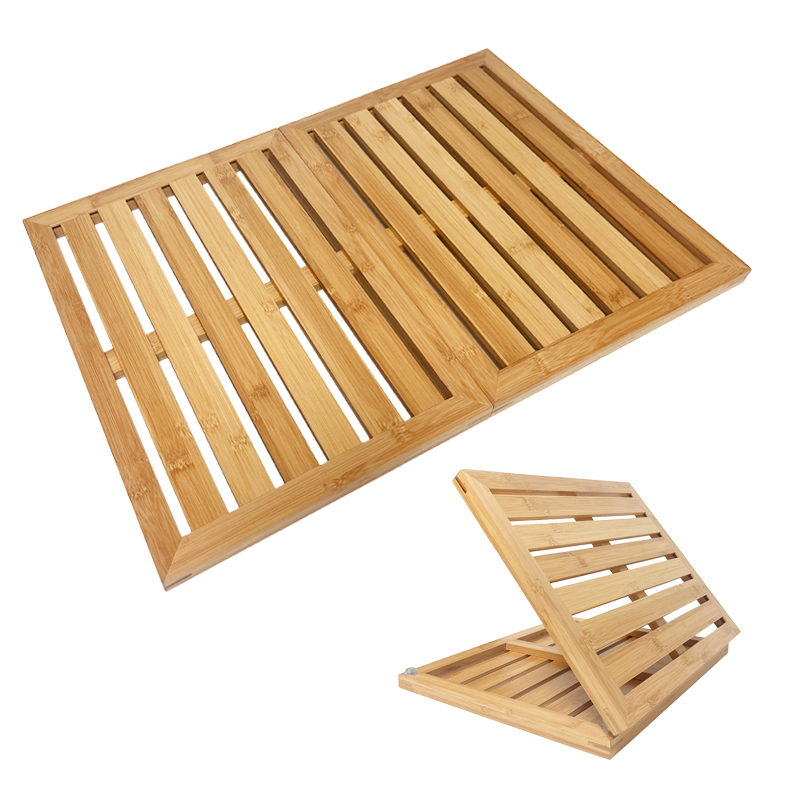 Custom bamboo bath mat foldable