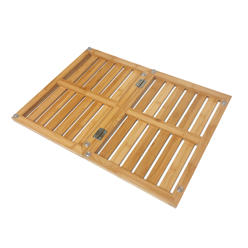 Custom bamboo bath mat foldable