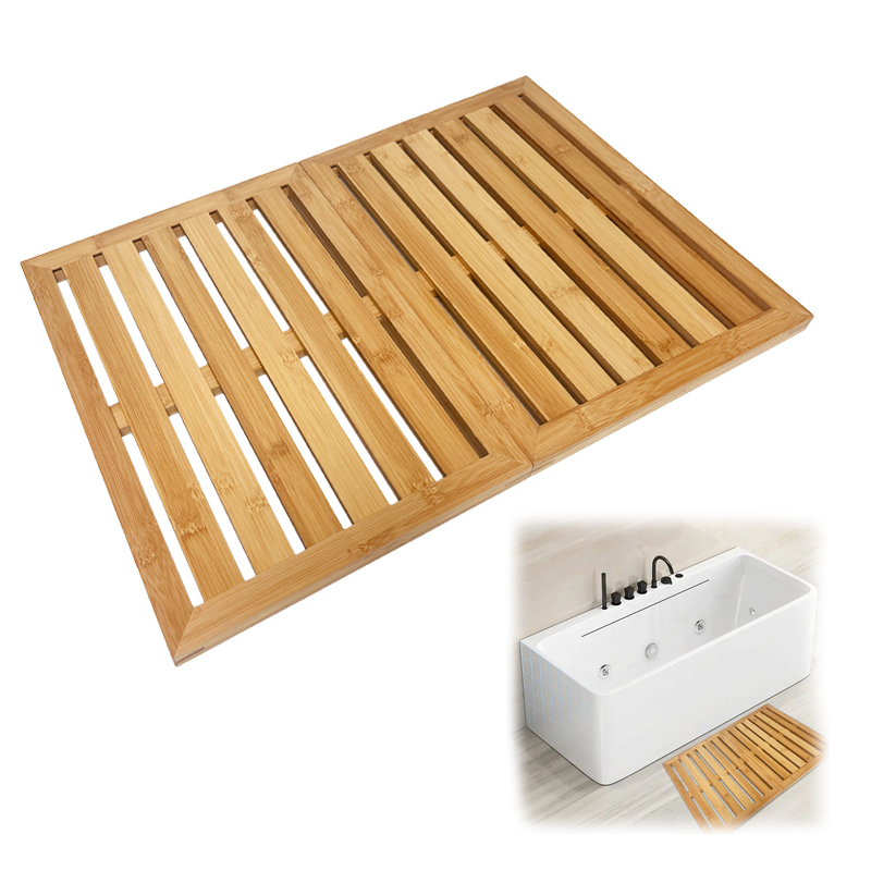 Custom bamboo bath mat foldable