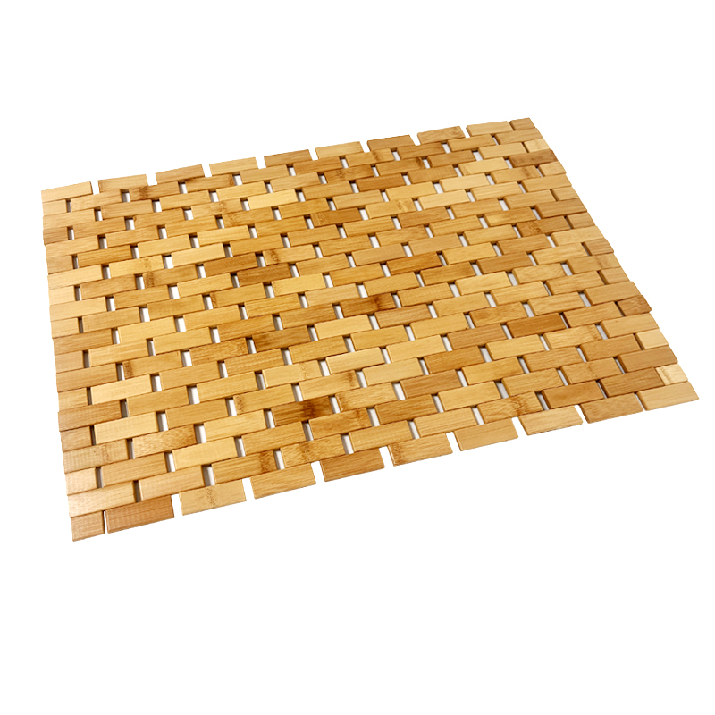 Custom bamboo bath mat roll up