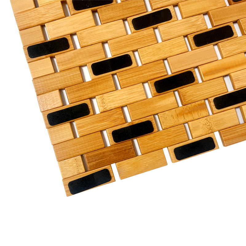 Custom bamboo bath mat roll up