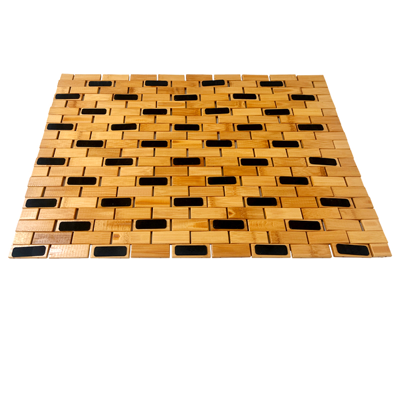 Custom bamboo bath mat roll up