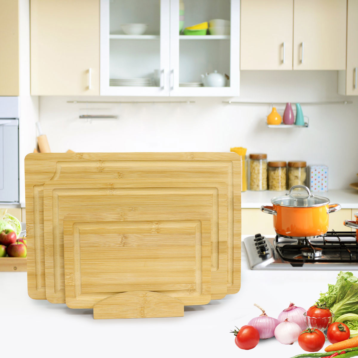 Wholesale bamboo cutting boards with holder