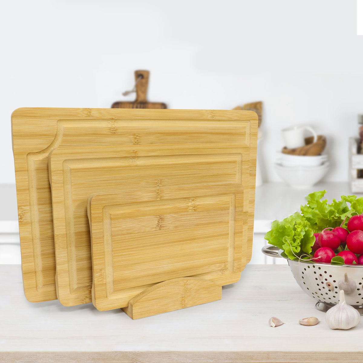 Wholesale bamboo cutting boards with holder