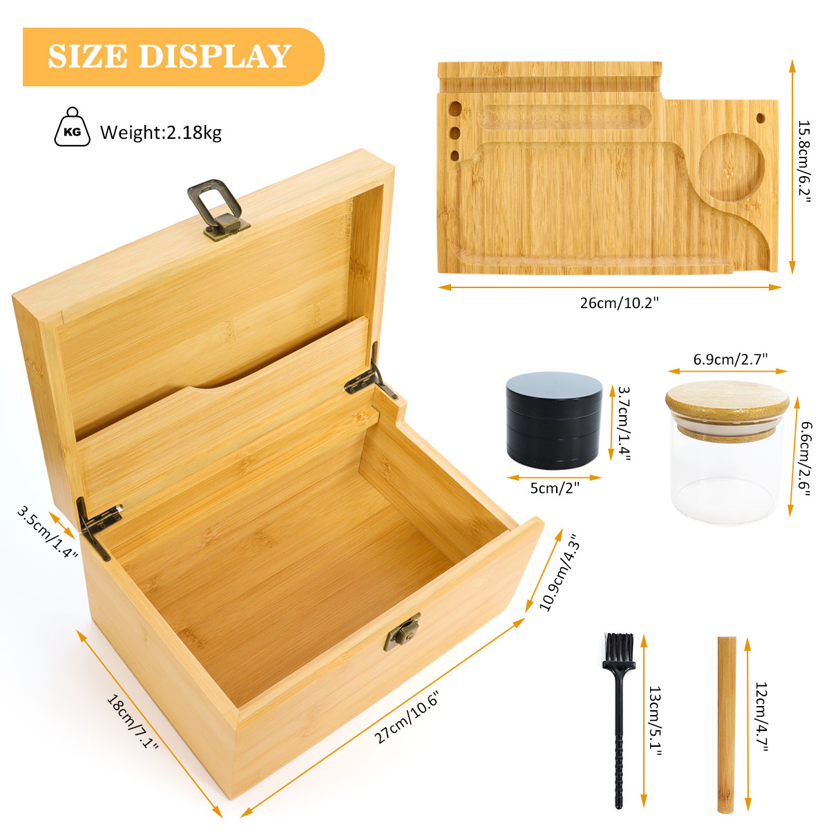 Custom bamboo stash box with lock