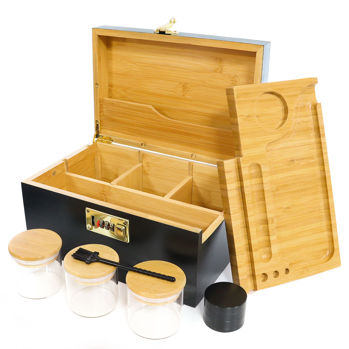 Custom black stash box