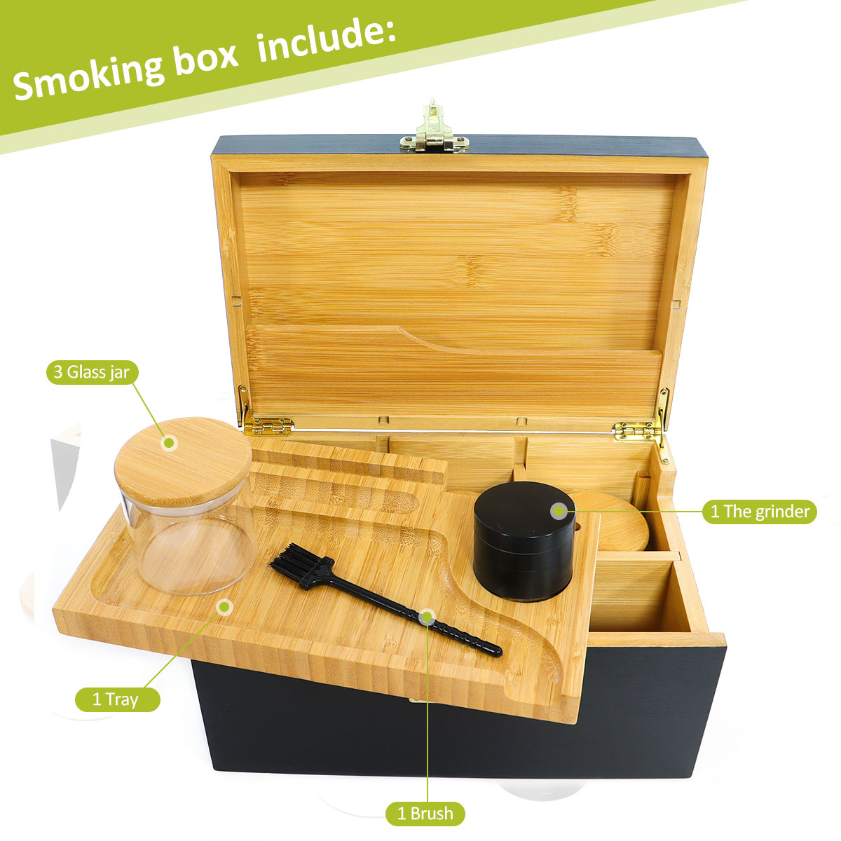 Custom black stash box