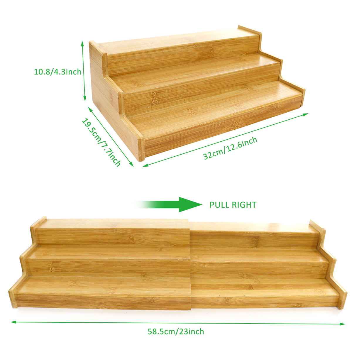 custom 3 tier bamboo spice rack
