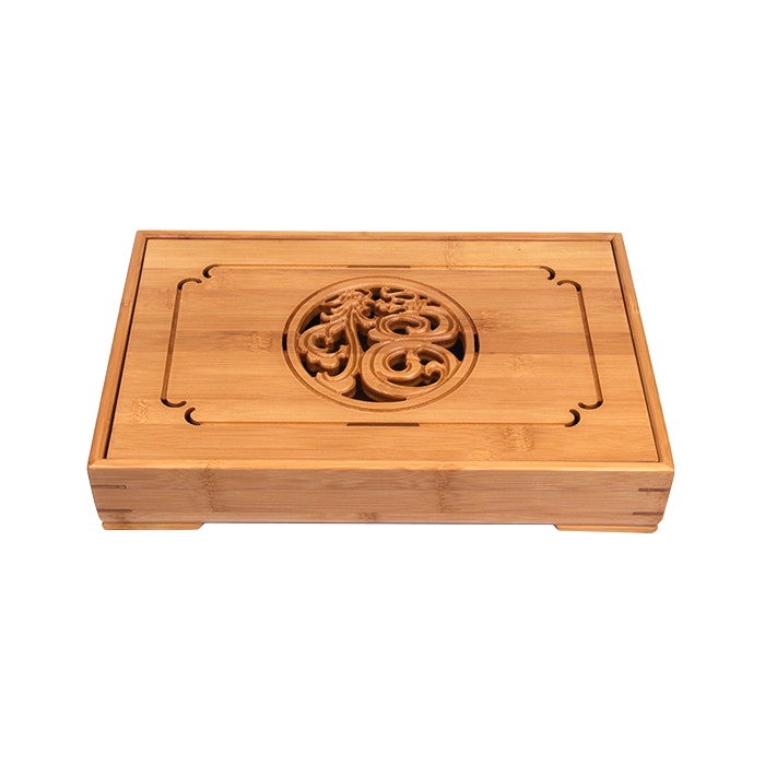 custom bamboo tea tray with drain