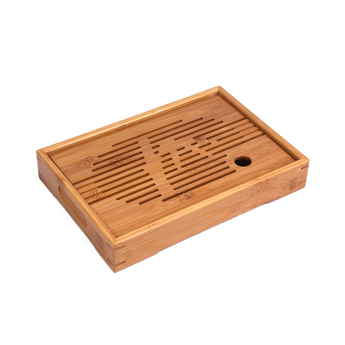 custom bamboo tea tray with drain